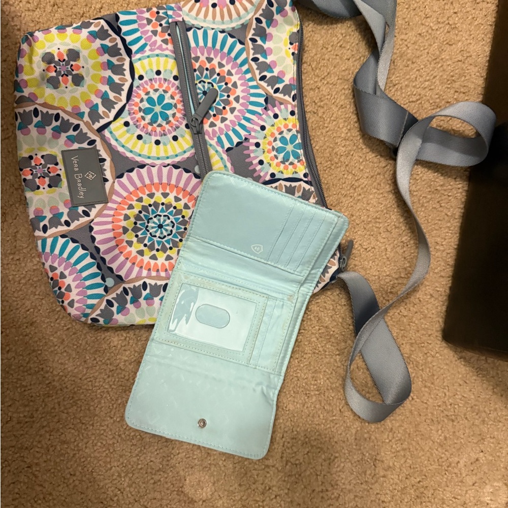 Vera Bradley Gray and Multicolor Mandala Bag with wallet - Picture 3 of 4